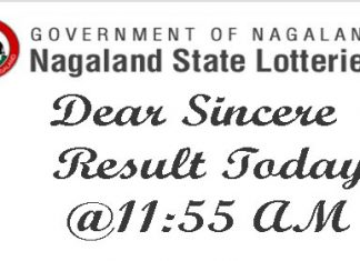 Nagaland Lottery Dear Sincere Result